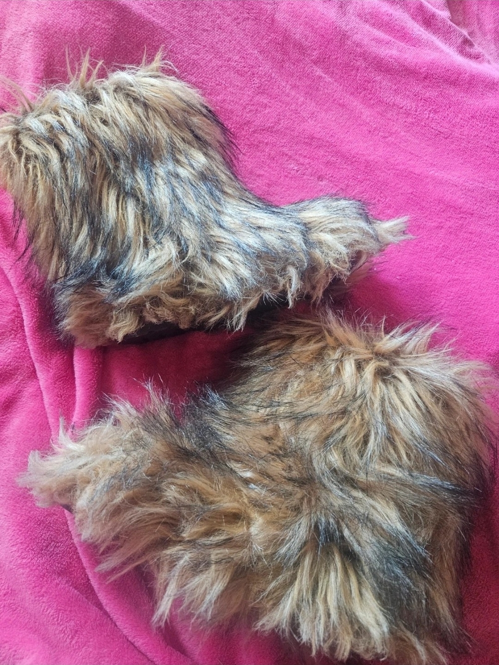 Faux Fur Boot Cuffs in Brown Multi